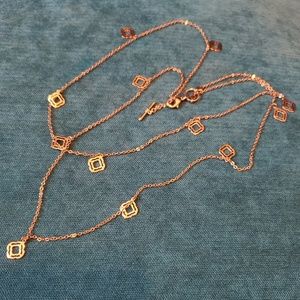 Origami Owl 18/36" ROSE GOLD QUATREFOIL CONVERTIBL